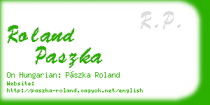 roland paszka business card
