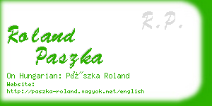 roland paszka business card